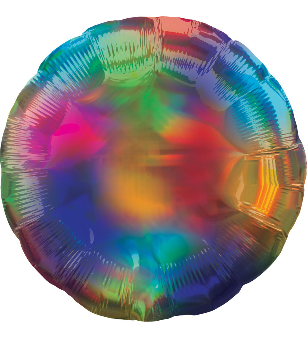 Fóliový balónik Holografický kruh, dúhový