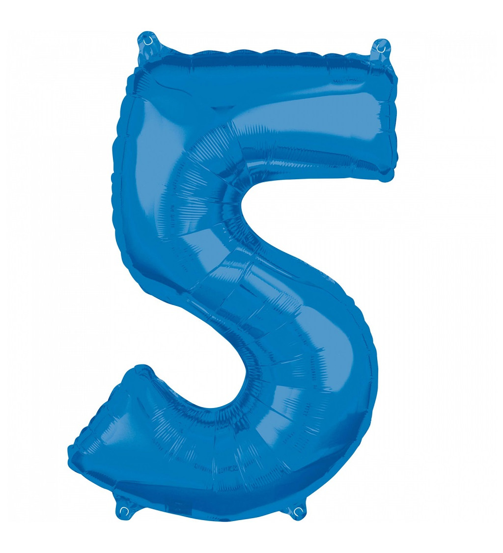 Fóliový balón "5" - Modrý
