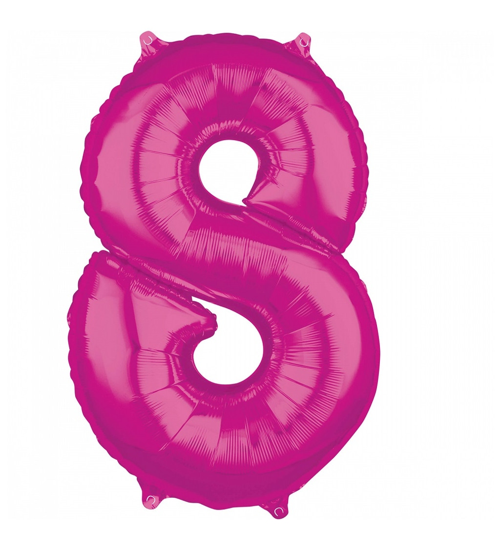 Fóliový balón "8" - Ružový