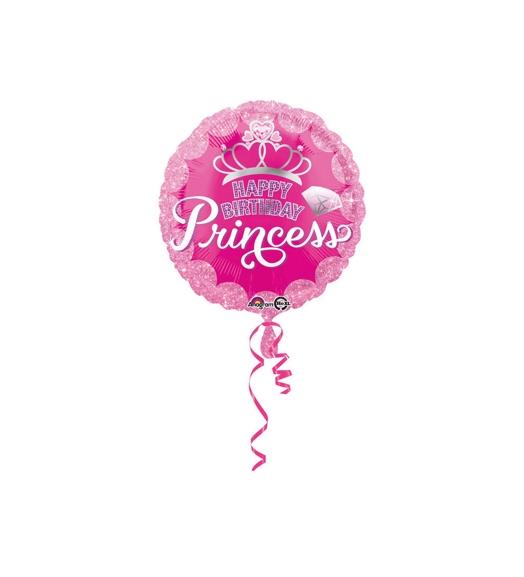 Fóliový balónik Happy Birthday, princezná