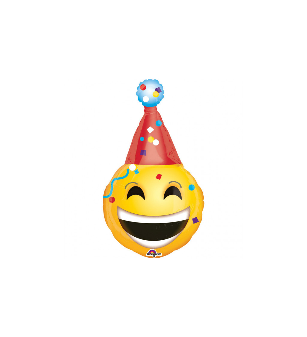 Fóliový balónik Emoji s čiapkou