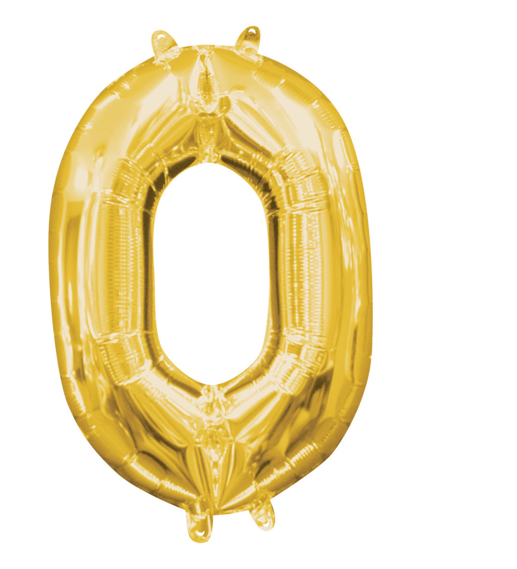 Fóliový balón "0" - Zlatý