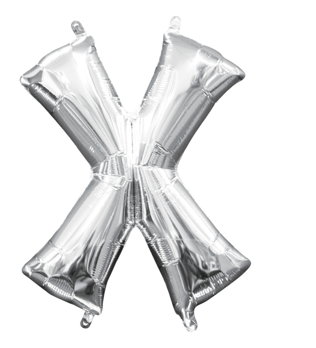 Fóliový balón "X" - Strieborný