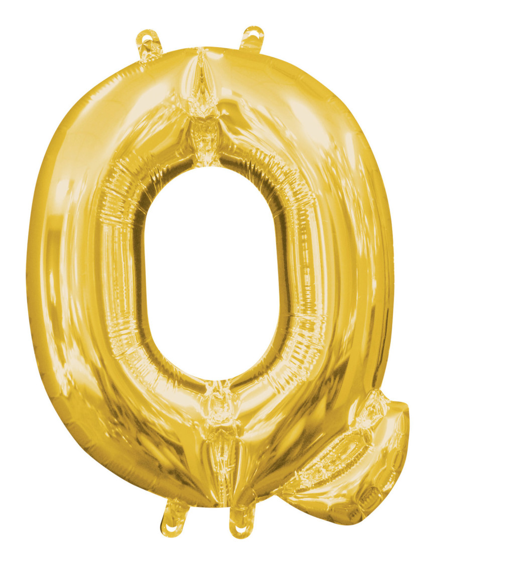 Fóliový balón "Q" - Zlatý