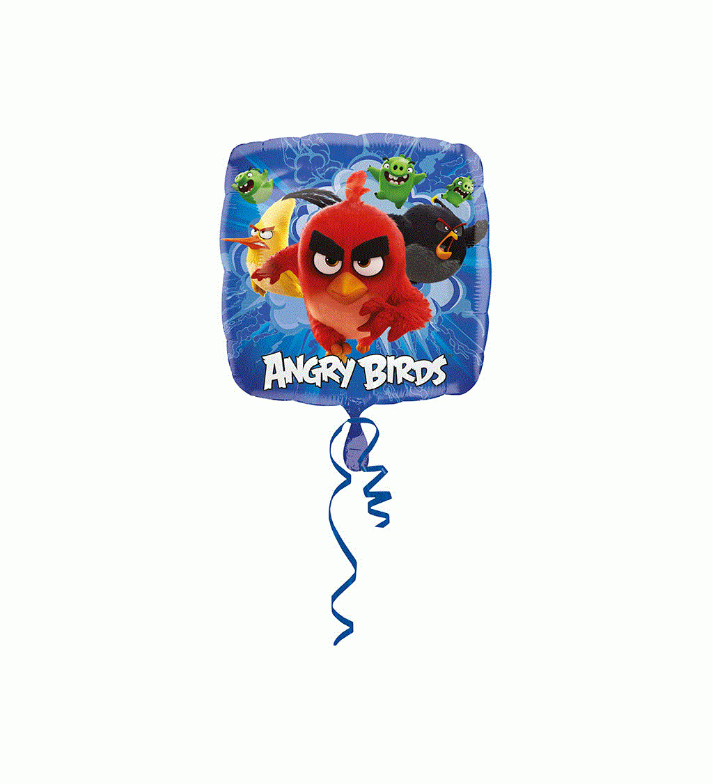 Fóliový balónik Angry Birds, štvorcový