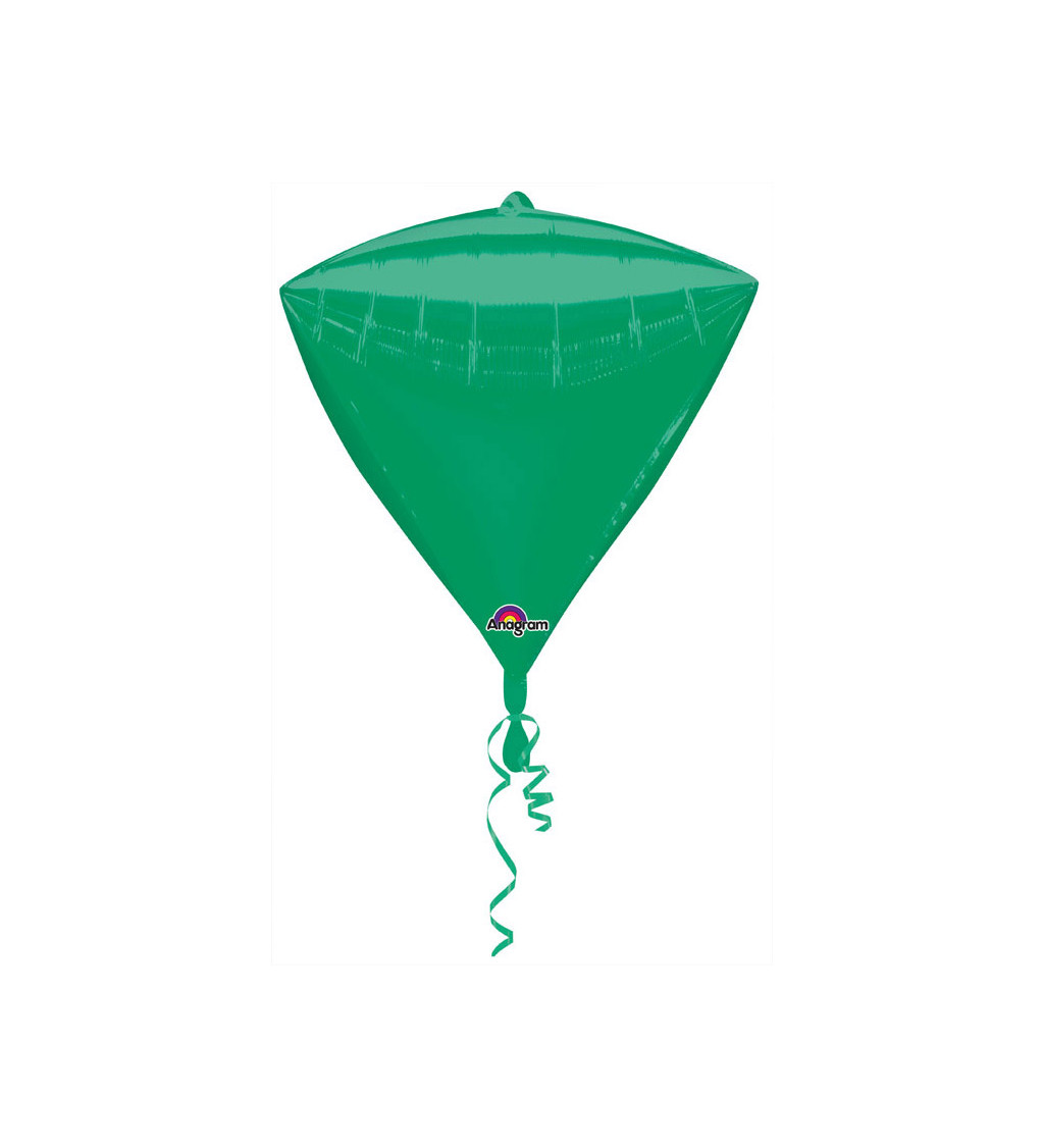 Fóliový balónik v tvare diamantu - zelená