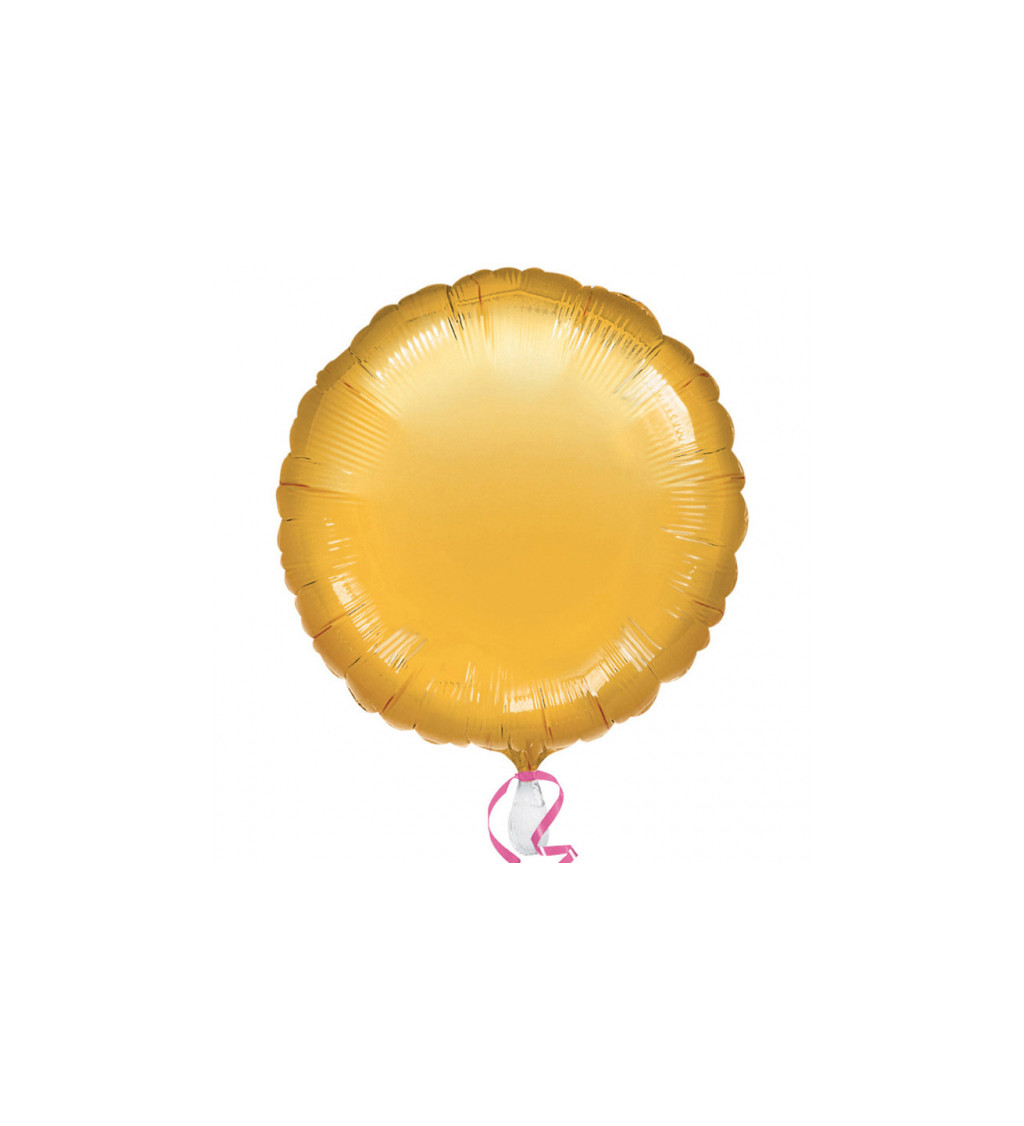 Fóliový balón koliesko - zlatý