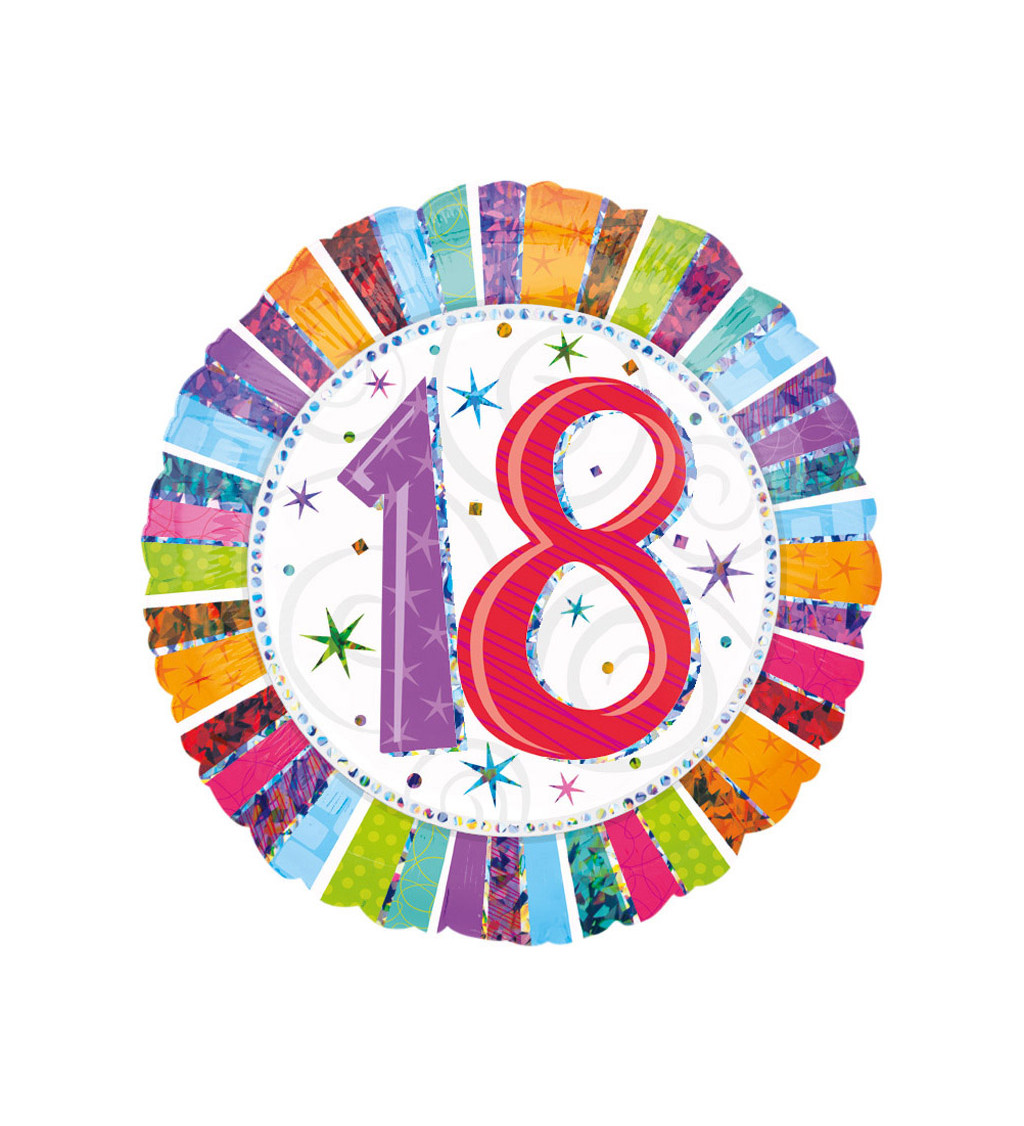 Balón "18" - farebný, okrúhly