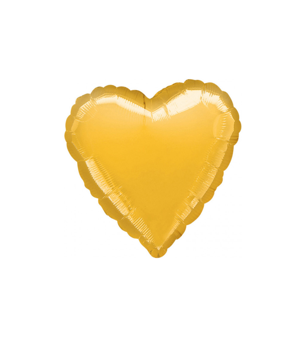 Fóliový balón - Srdce - žltý
