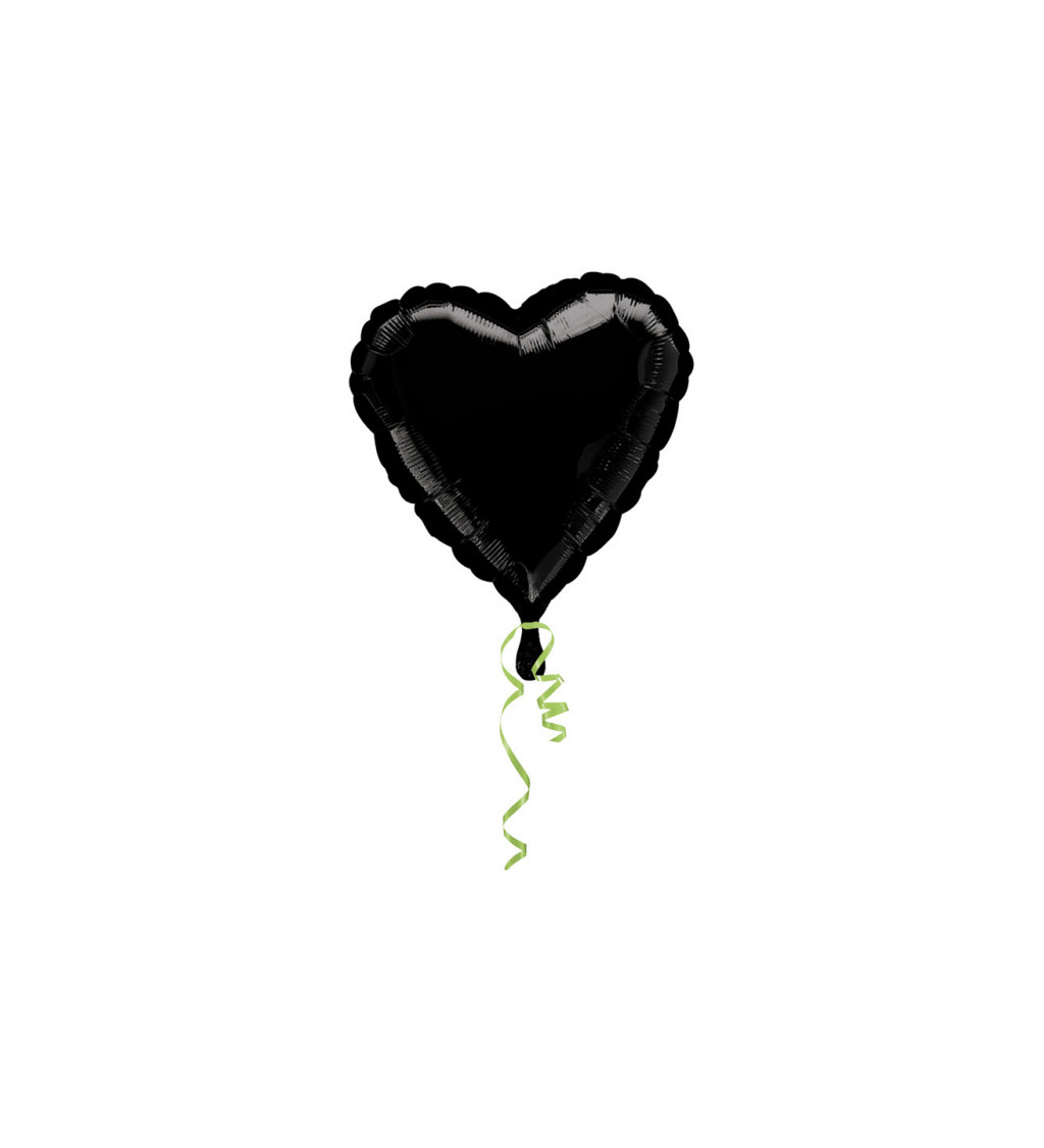 Fóliový Balón - Čierne srdce