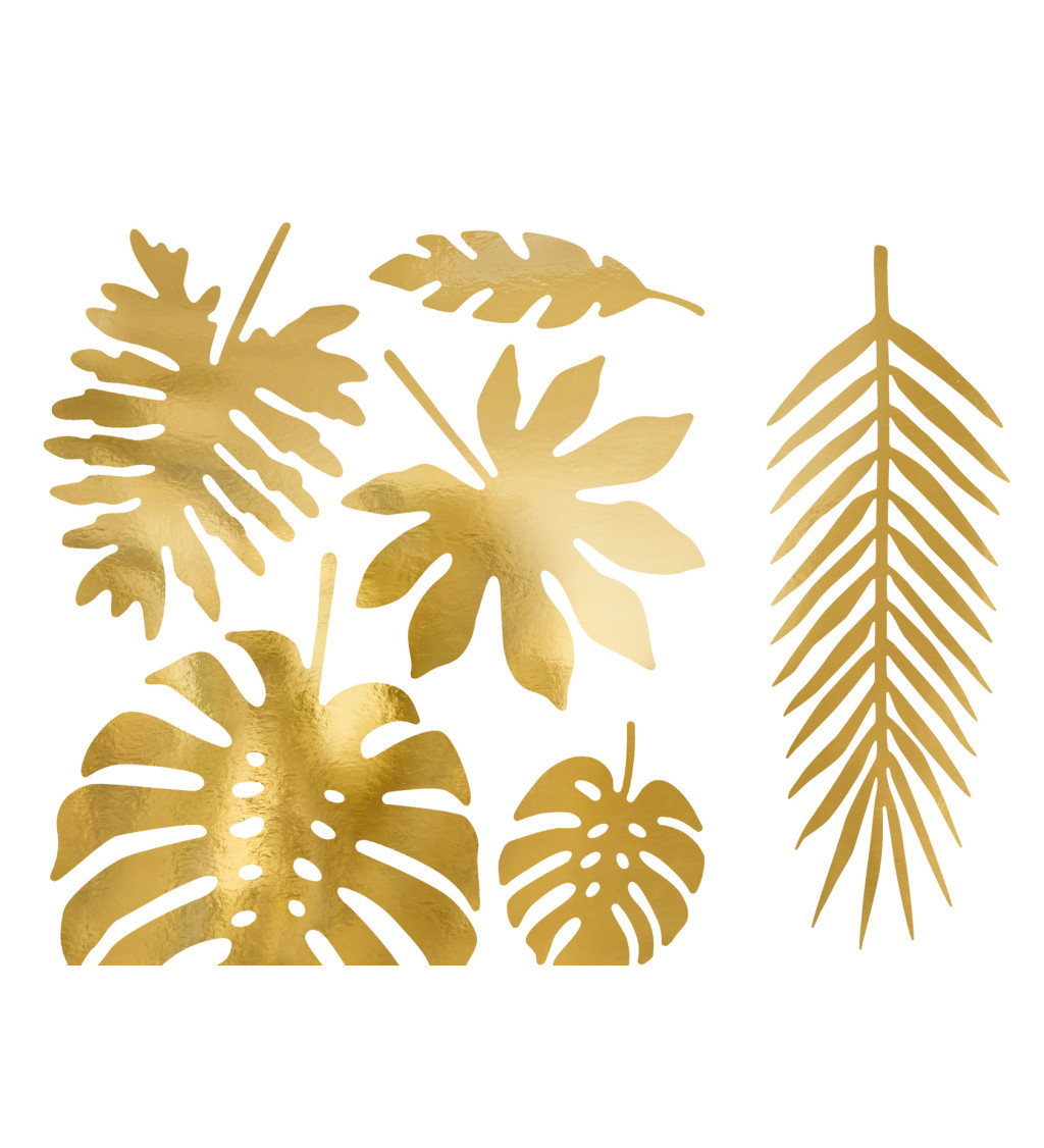 Tropické listy na stôl - zlaté