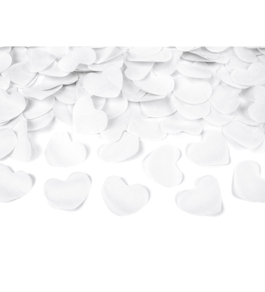 Biele srdcové konfety