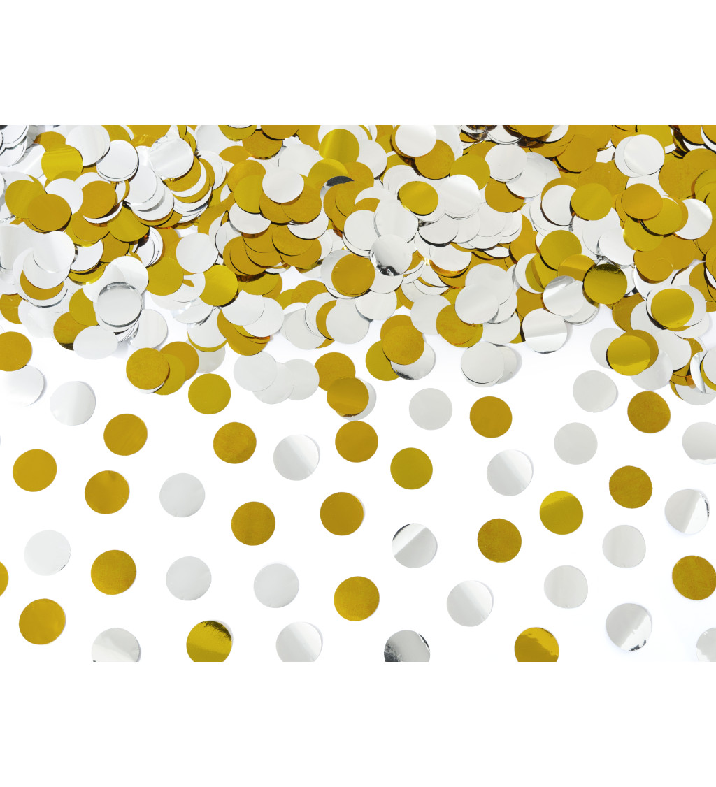 Vystreľovacie konfety strieborné a zlaté krúžky