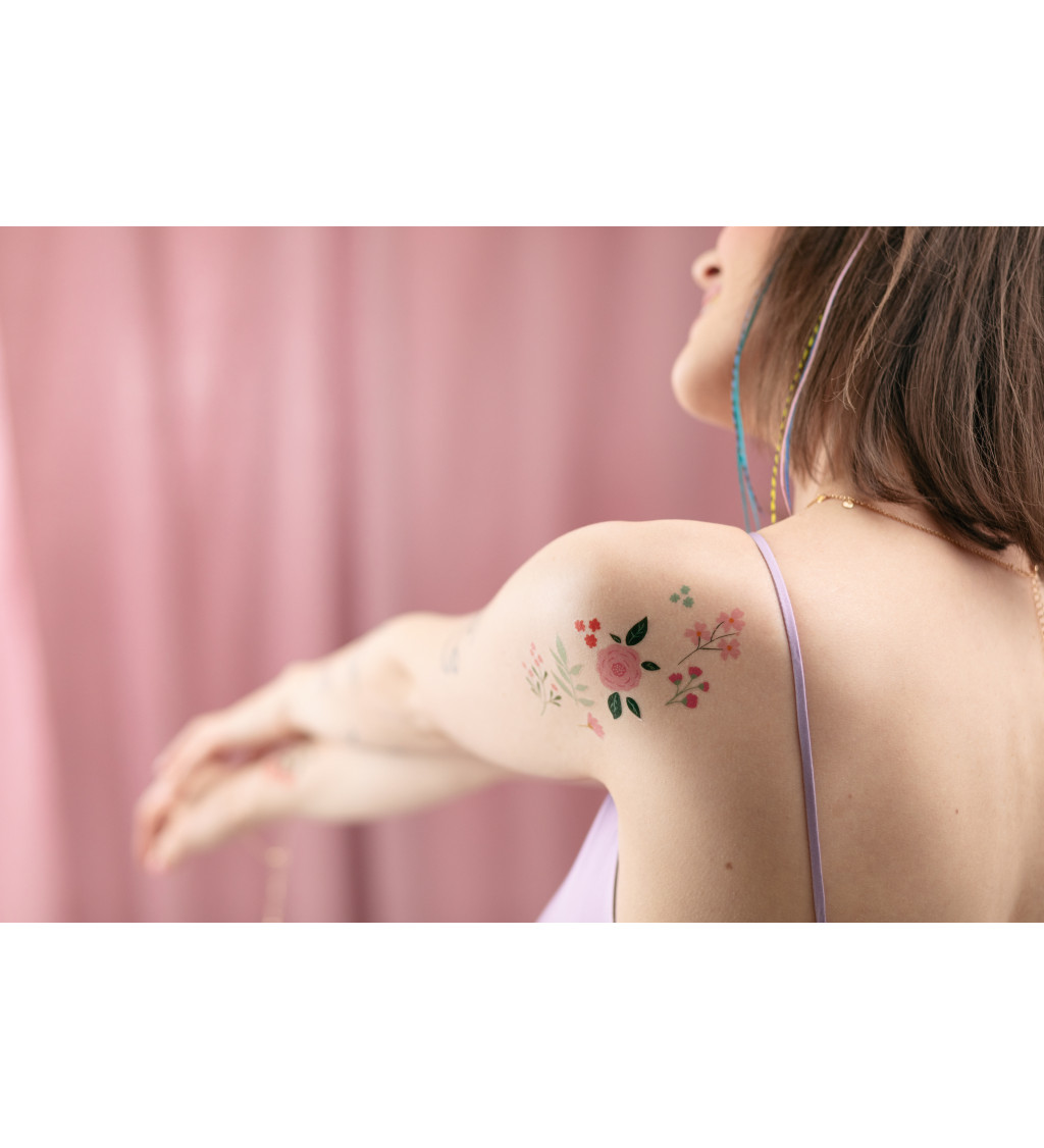 Dočasné samolepiace tetovanie Kvetinky