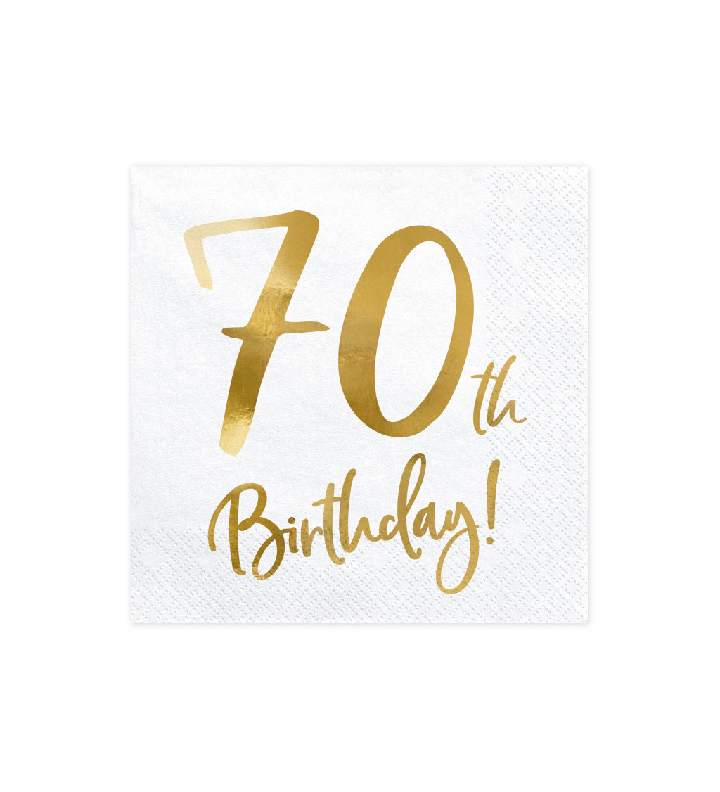 Servítky 70 - biele/zlaté