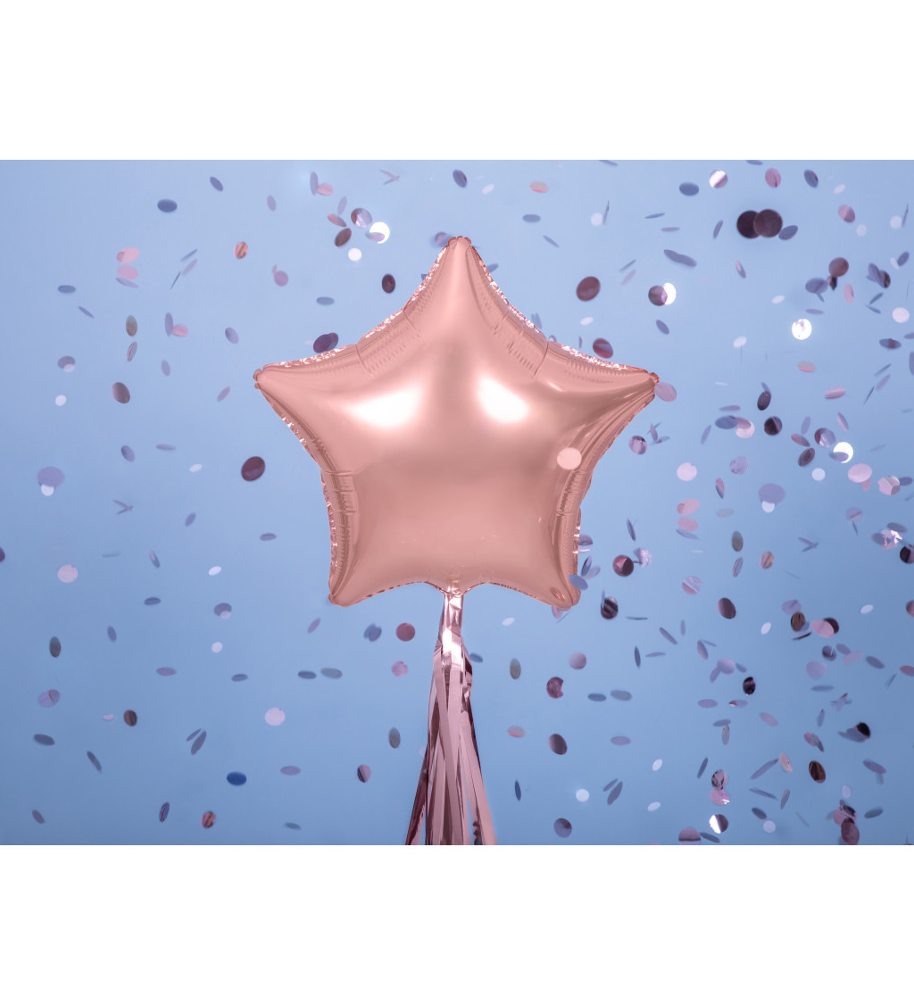 Fóliový balón v ružovej farbe v tvare hviezdy