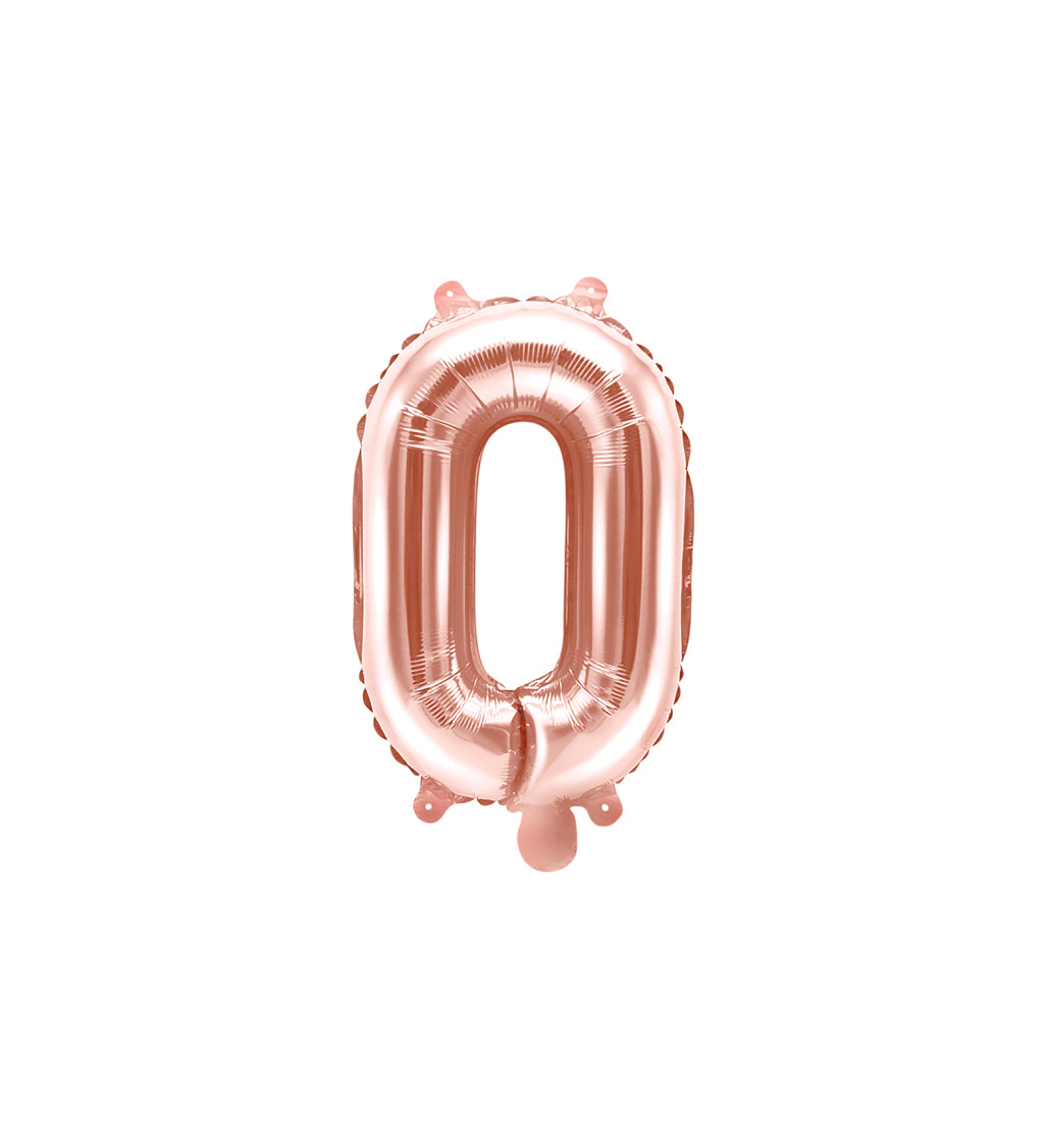 Fóliový balón O - ružové zlato