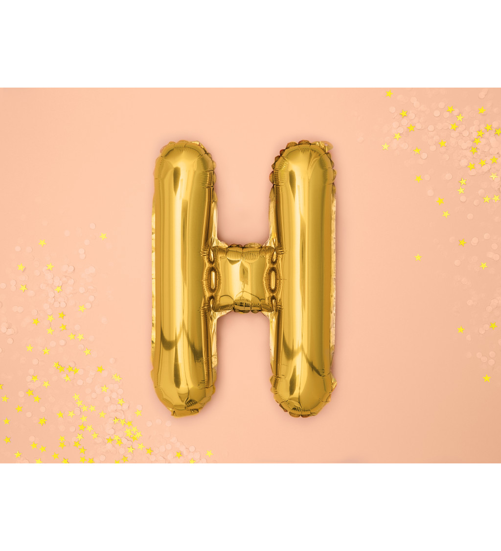 Fóliový Balón "H" - Zlatý
