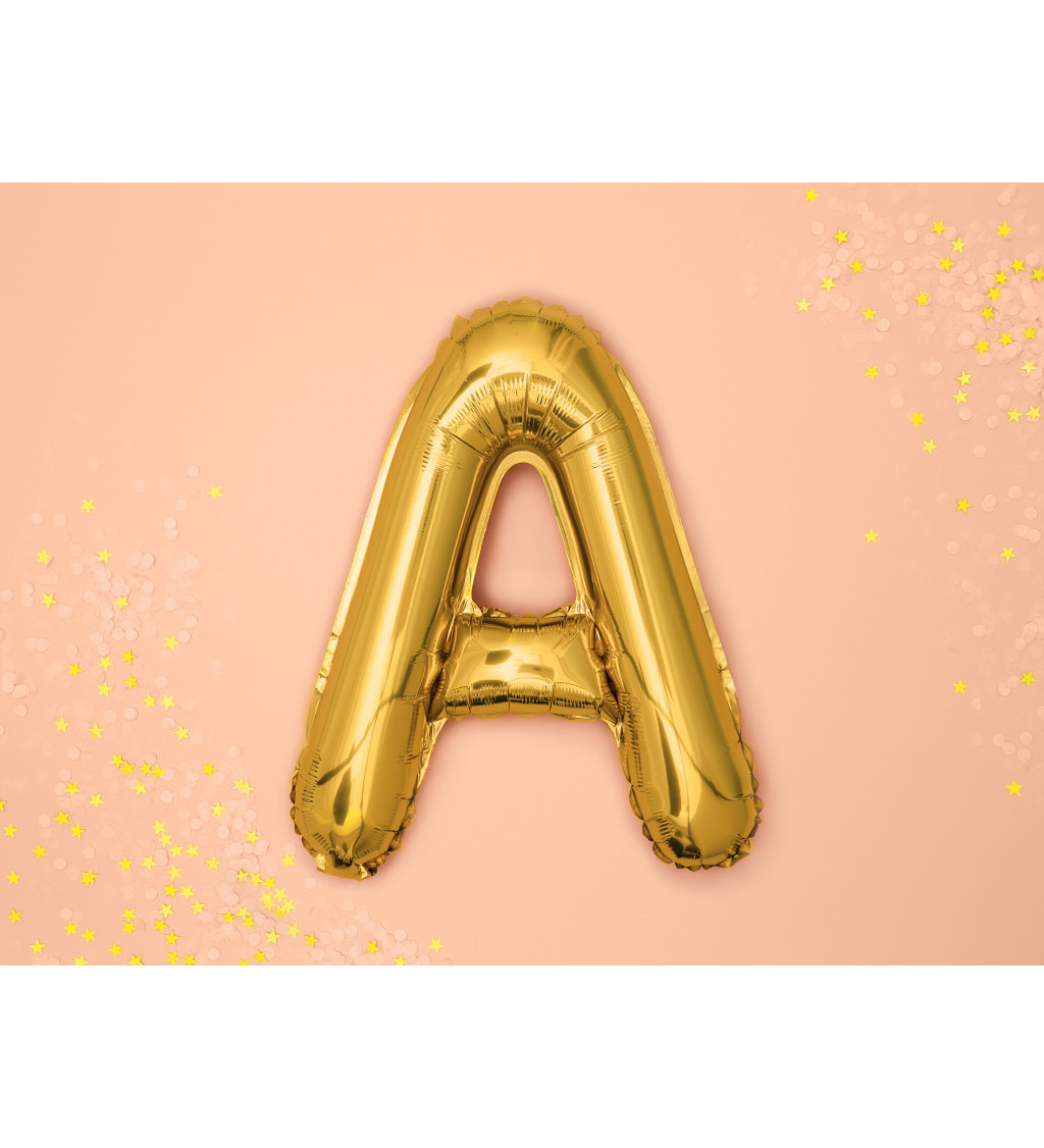 Fóliový balón "A" - zlatý