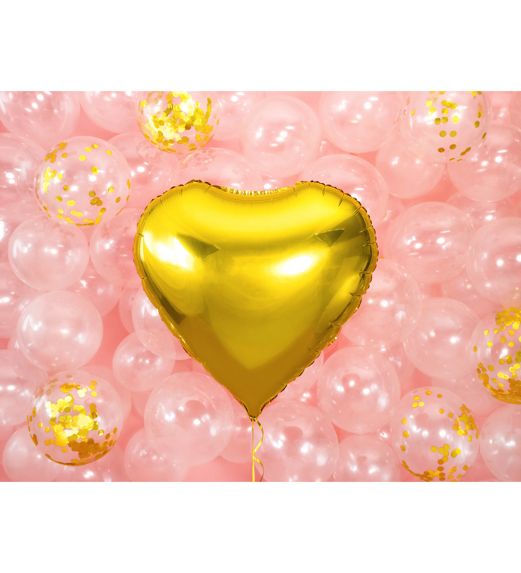 Fóliový balónik srdce - zlatý