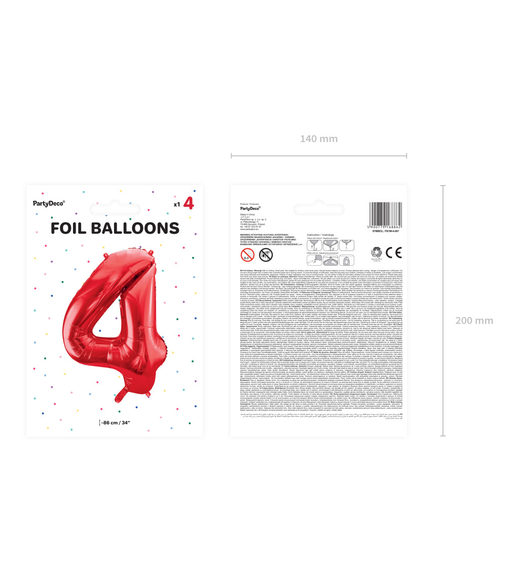 Červený fóliový balónik 4