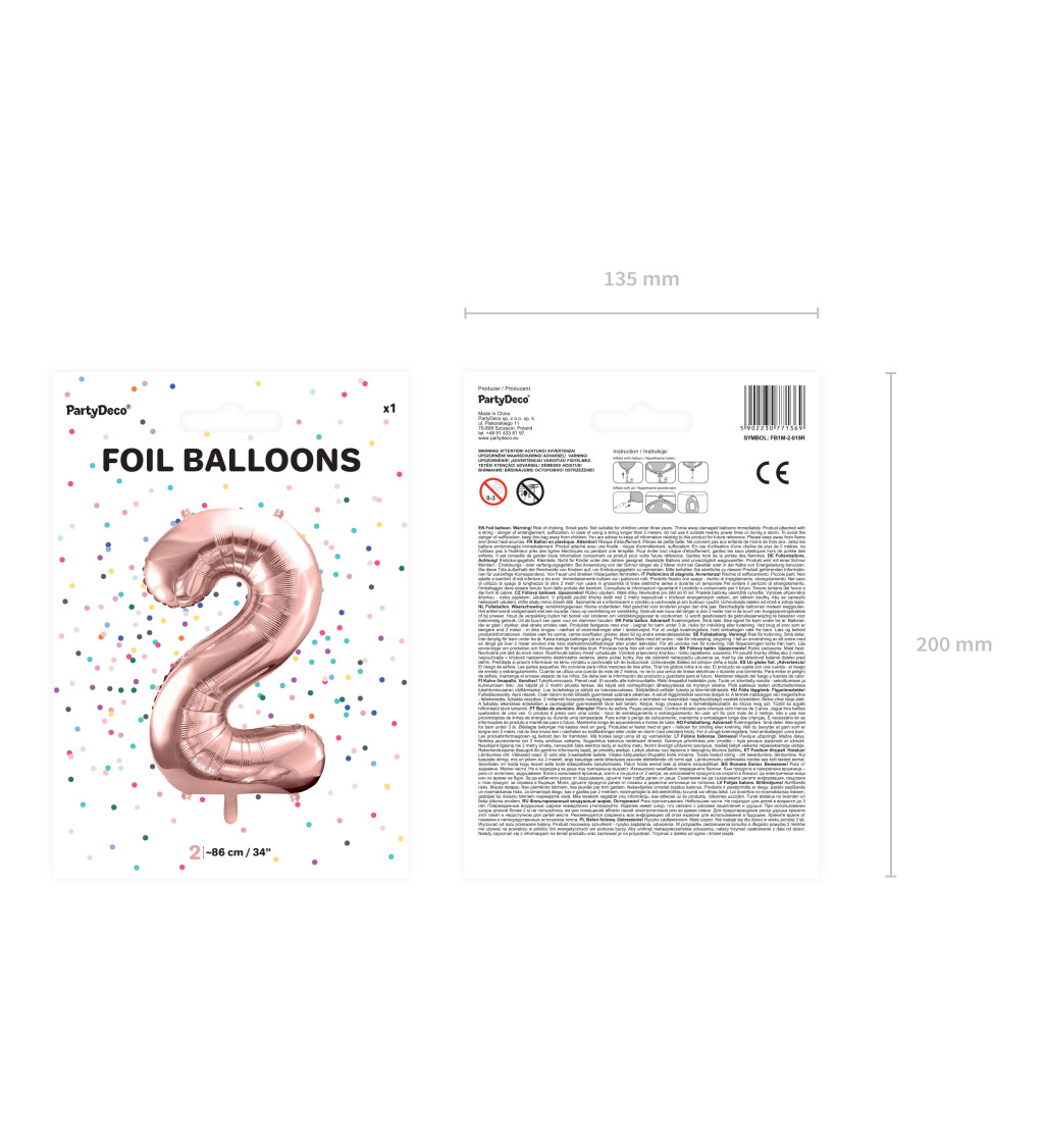 Fóliový balón 2 - ružovo-zlatý