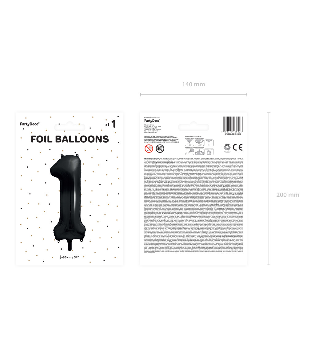 Fóliový balónik 1 - čierny