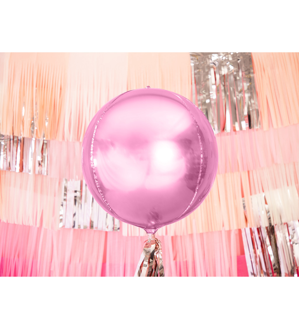 Ružový okrúhly fóliový balónik