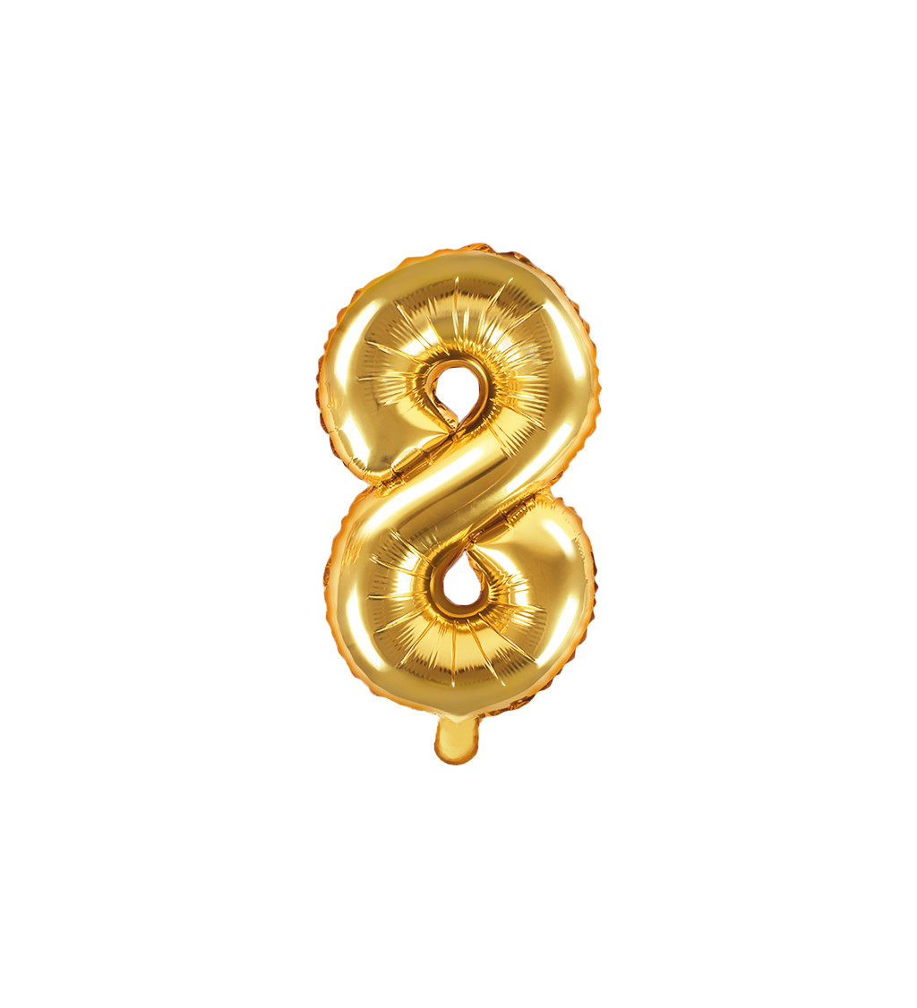 Fóliový Balón "8" - zlatá 35cm