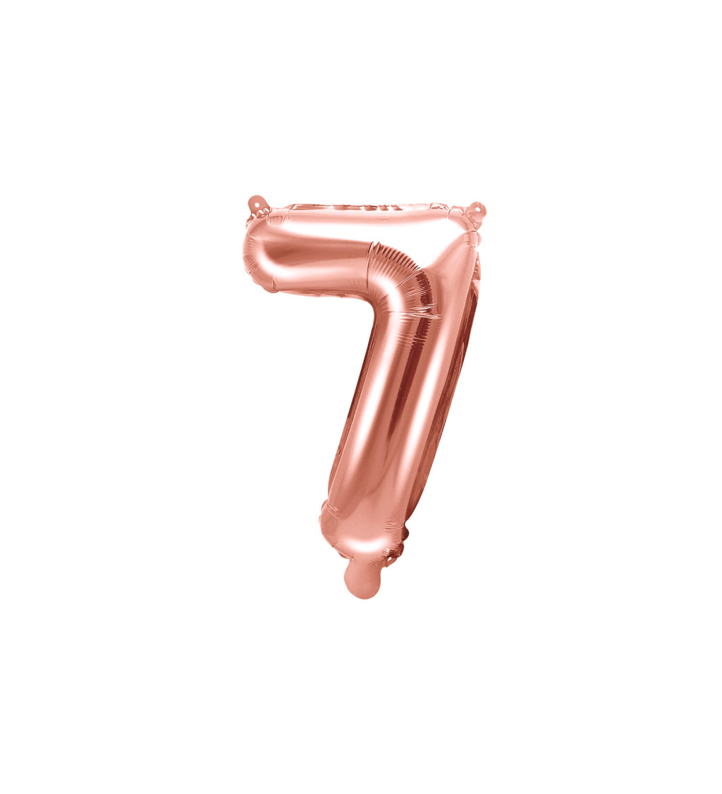 Fóliový balón "7" - rose gold 35cm