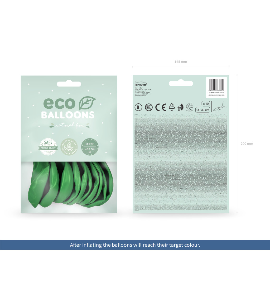 ECO balónky zelená tráva (pastel)
