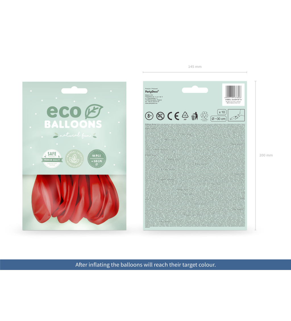 ECO balónky červené (pastel)