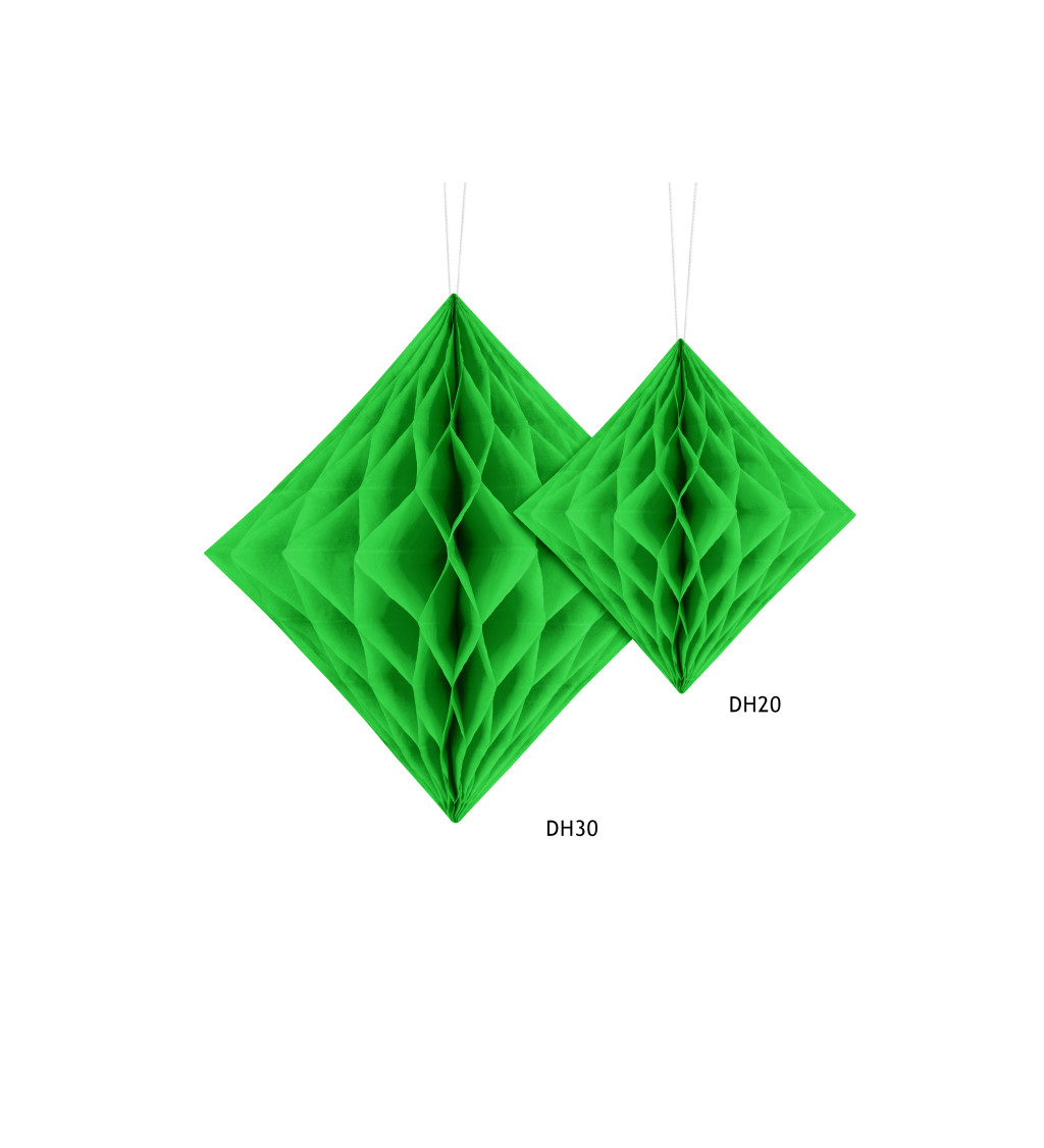 Dekoratívny šesťuholník zelený - 20 cm