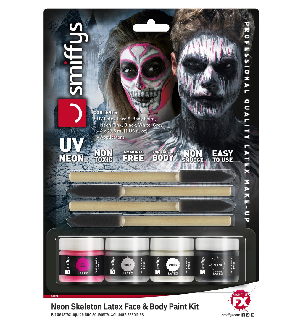 Halloweenska make-up sada Kostra