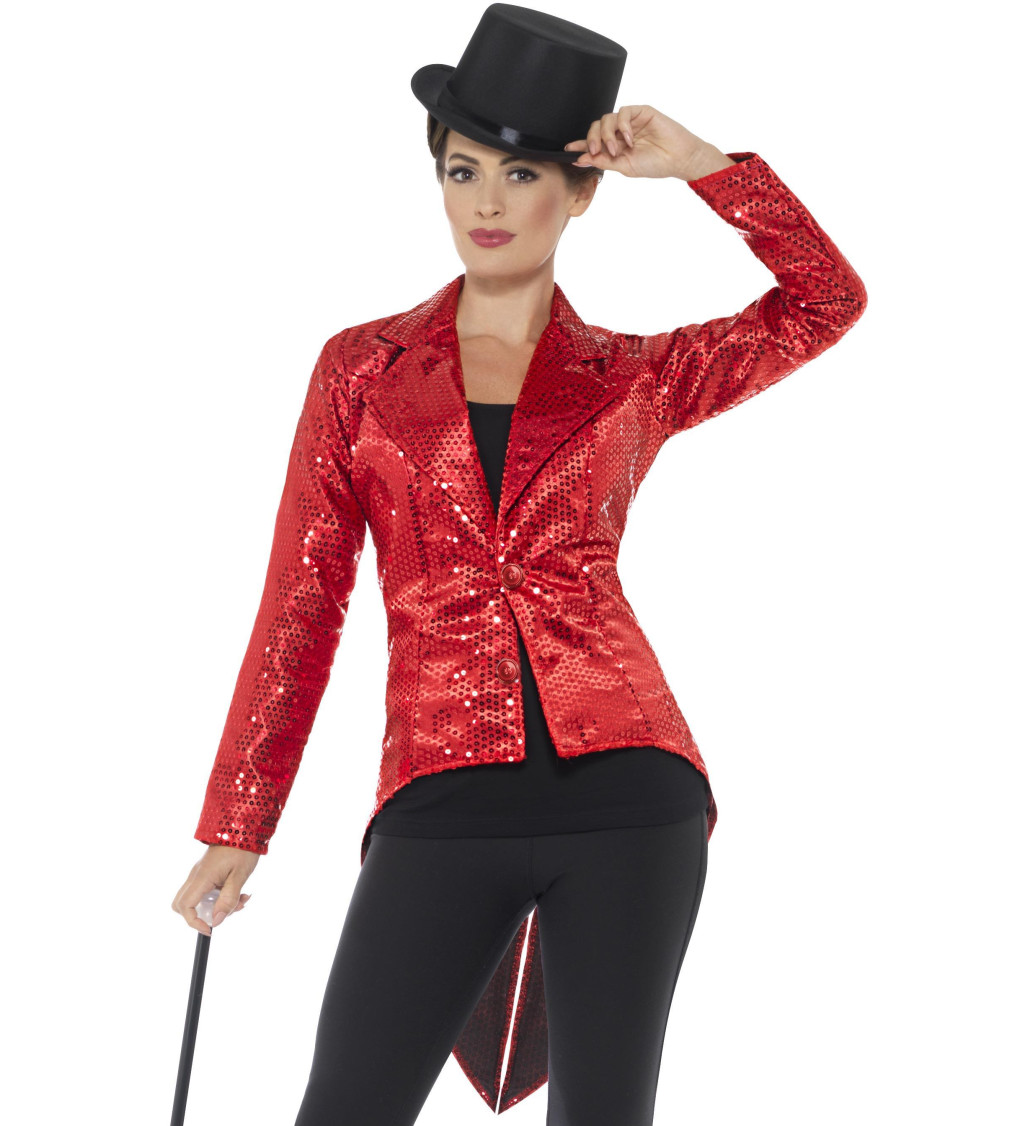 Trblietavé sako, červené L