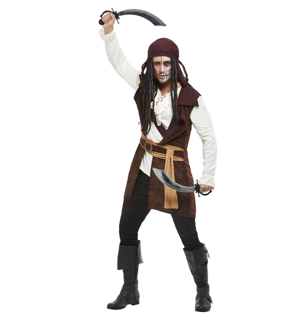 Pánsky kostým piráta Dark Spirit, hnedý