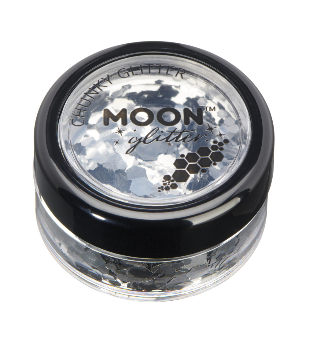 Trblietky Moon Glitter Chunky, strieborné