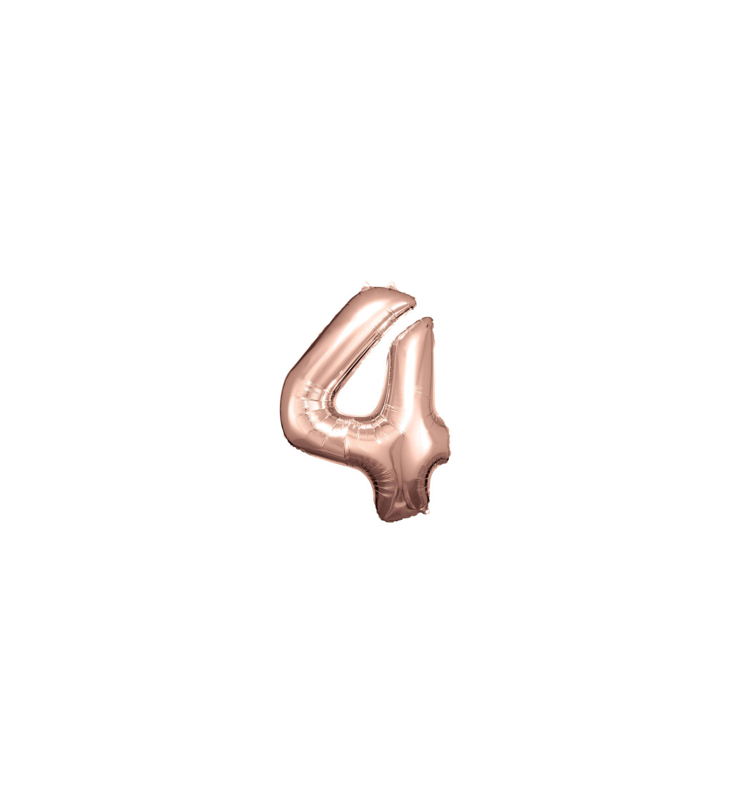 Fóliový balónik "4", rose gold