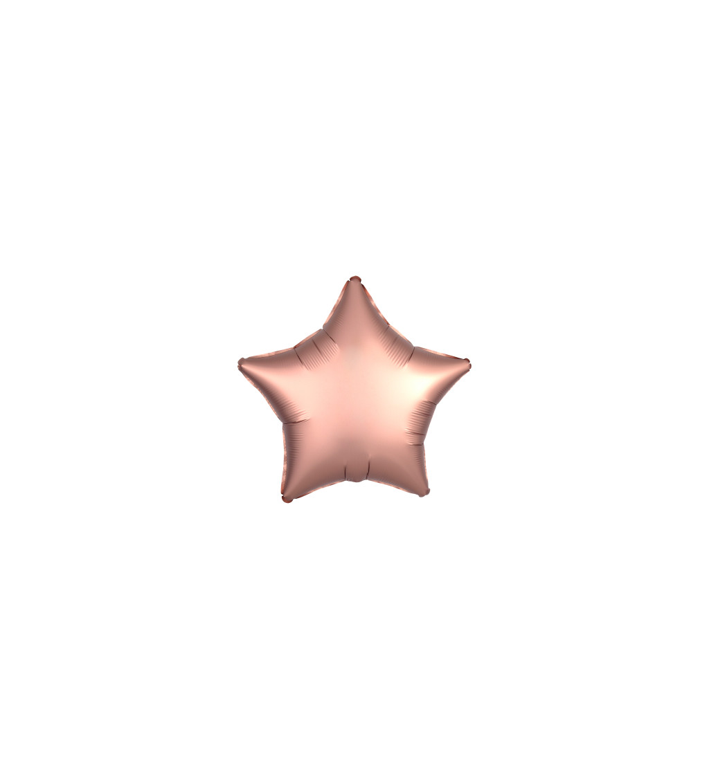 Fóliový balónik Hviezda, ružovo-medená