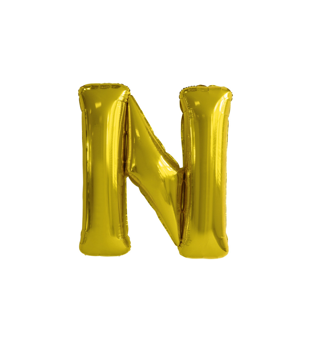 Fóliový balónik "N" - zlaté 86cm