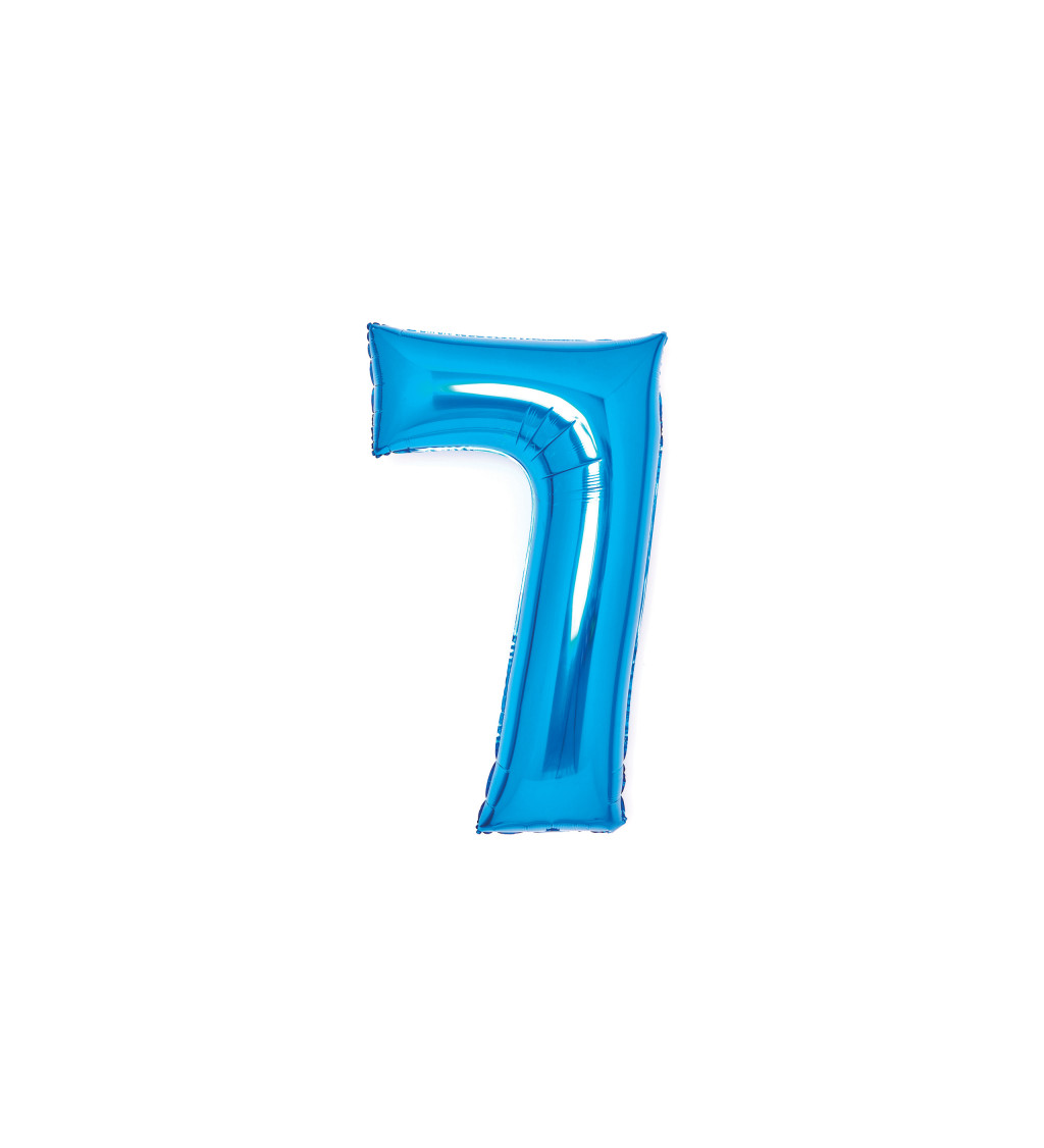 Fóliový balón "7" - lesklý modrý