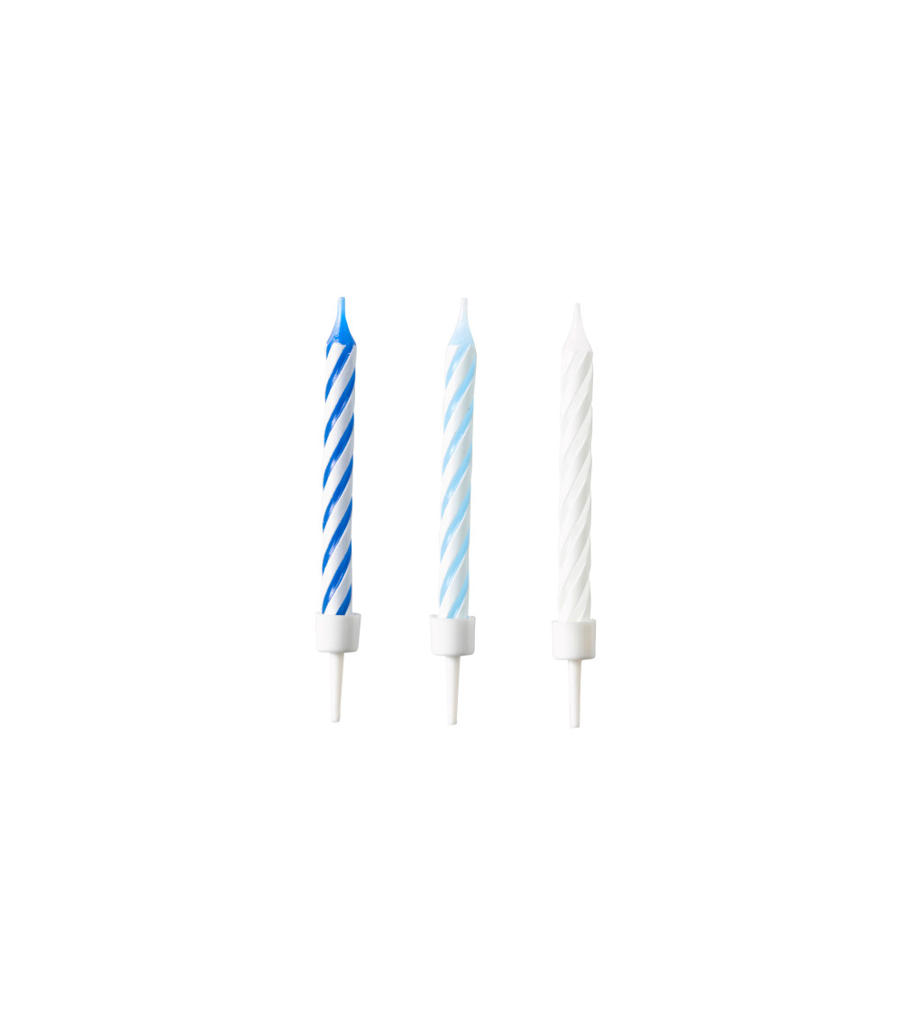 Špirálové sviečky, pastelové modré II.