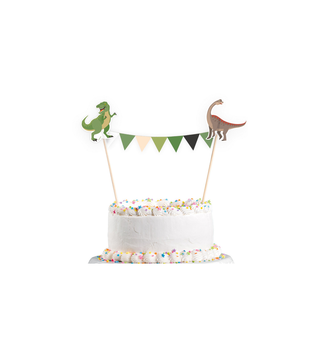 Dekorácie na tortu - Šťastný dinosaurus