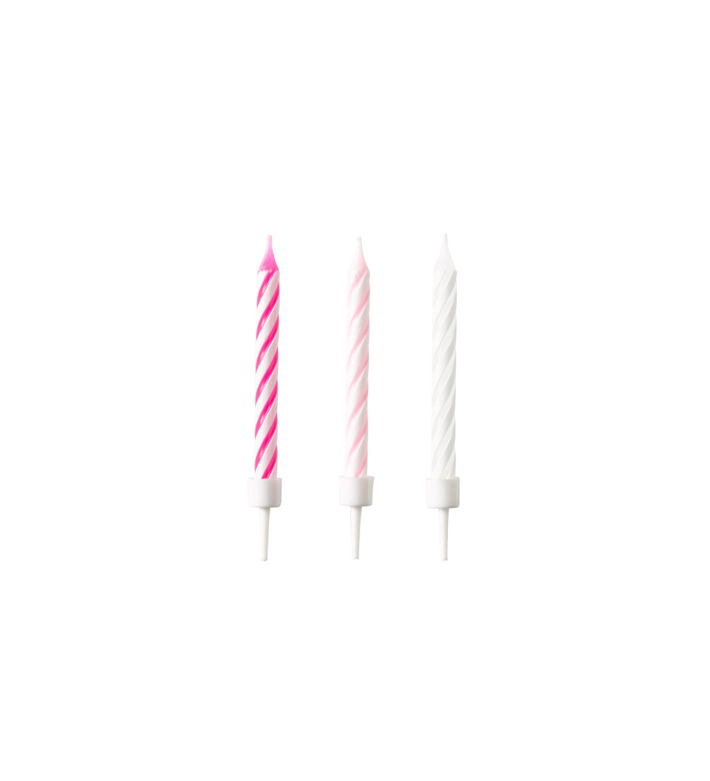 10 špirálových sviečok Hot Pink