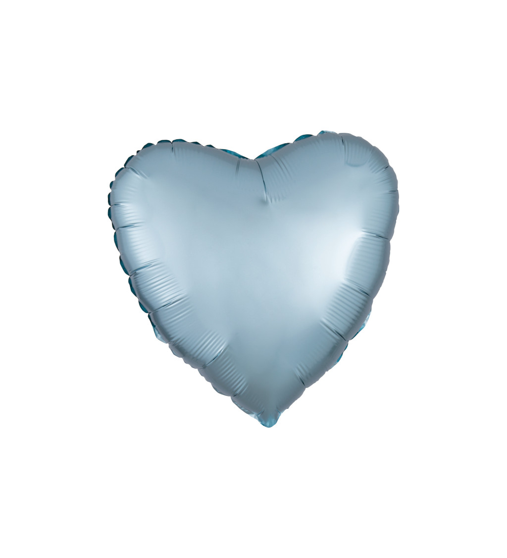 Fóliový balónik Srdce, pastelovo modrý satén
