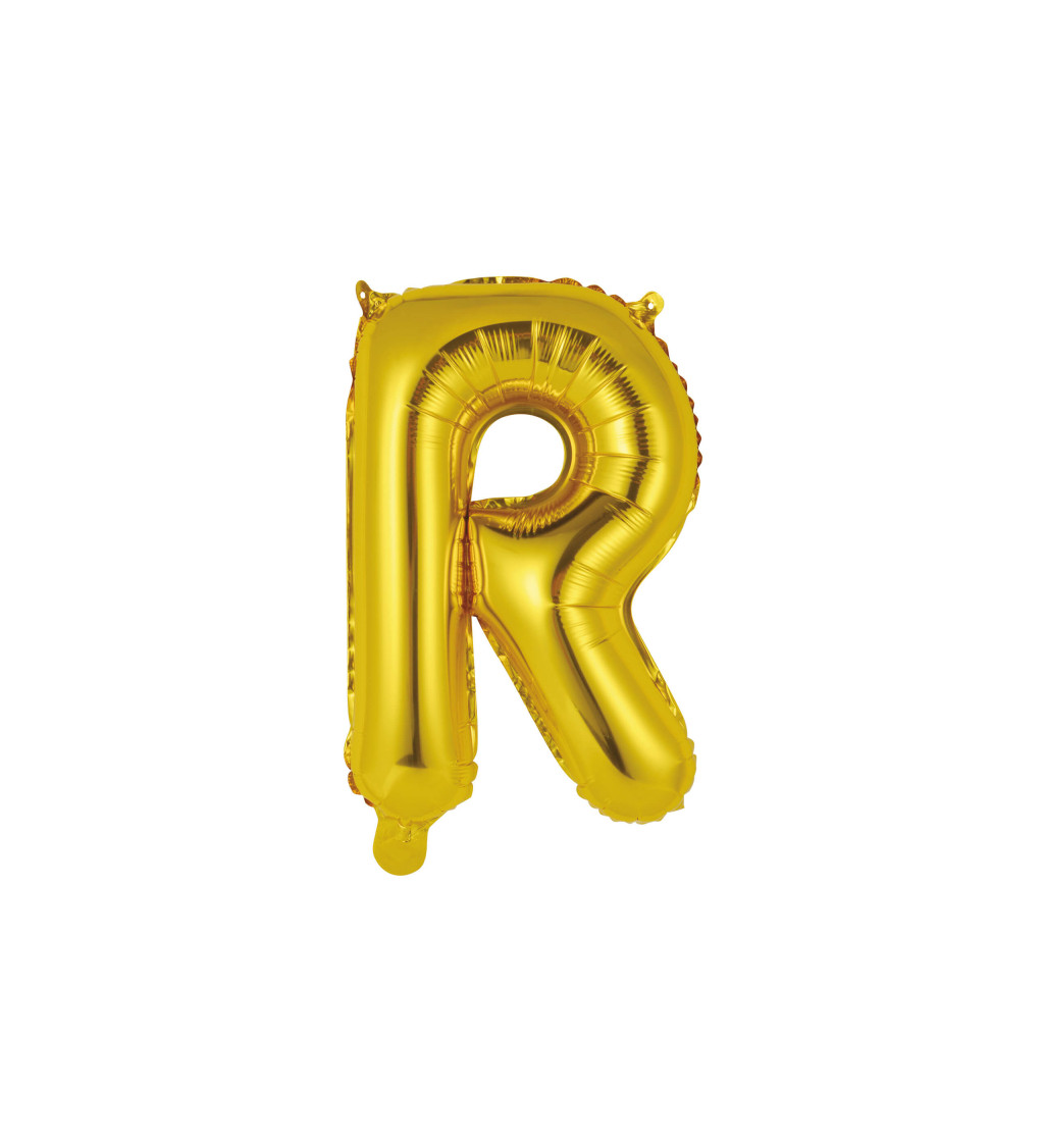 Fóliový balónik "R" - zlatý 33cm