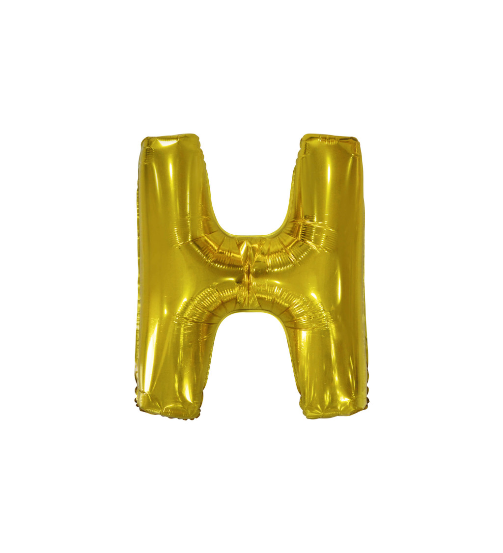 Fóliový balónik "H" - zlaté 86cm