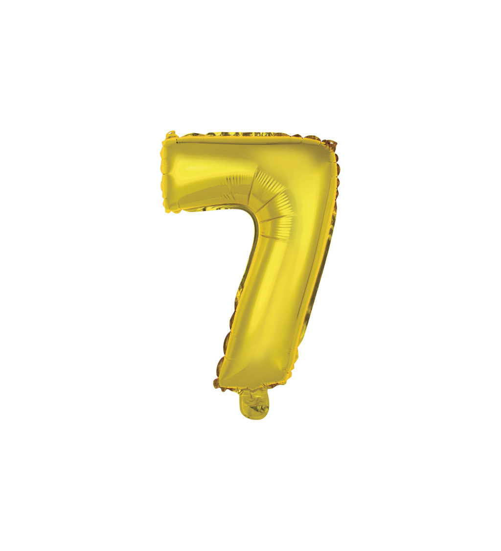 Mini zlatý fóliový balónik číslo 7