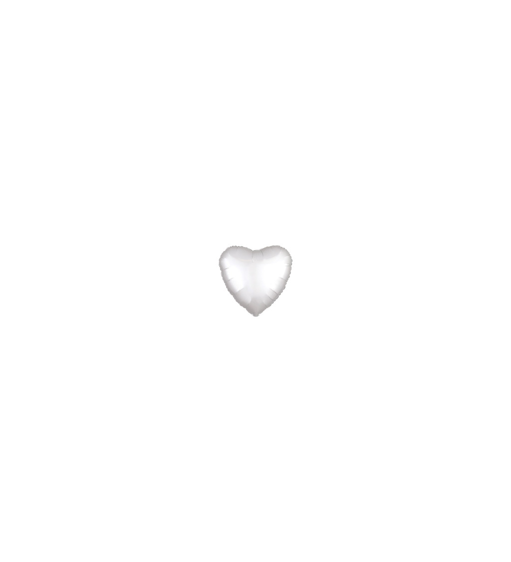 Fóliový balónik Srdce, biely satén
