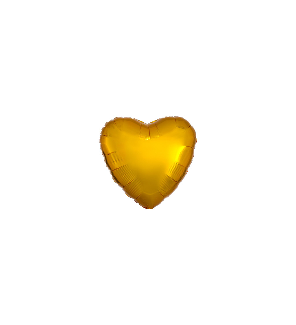 Fóliový balónik Srdce, zlatý satén